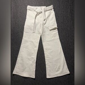 Sofia Margot Wide Leg White Jeans Pants Womens 12 High Rise Belted Cargo Baggy